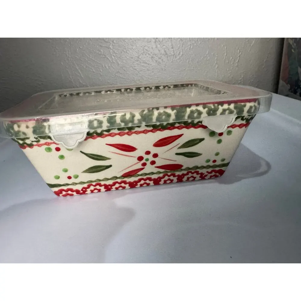 Temptations Old World Festive 12 oz Mini Loaf Dish w/ Lid